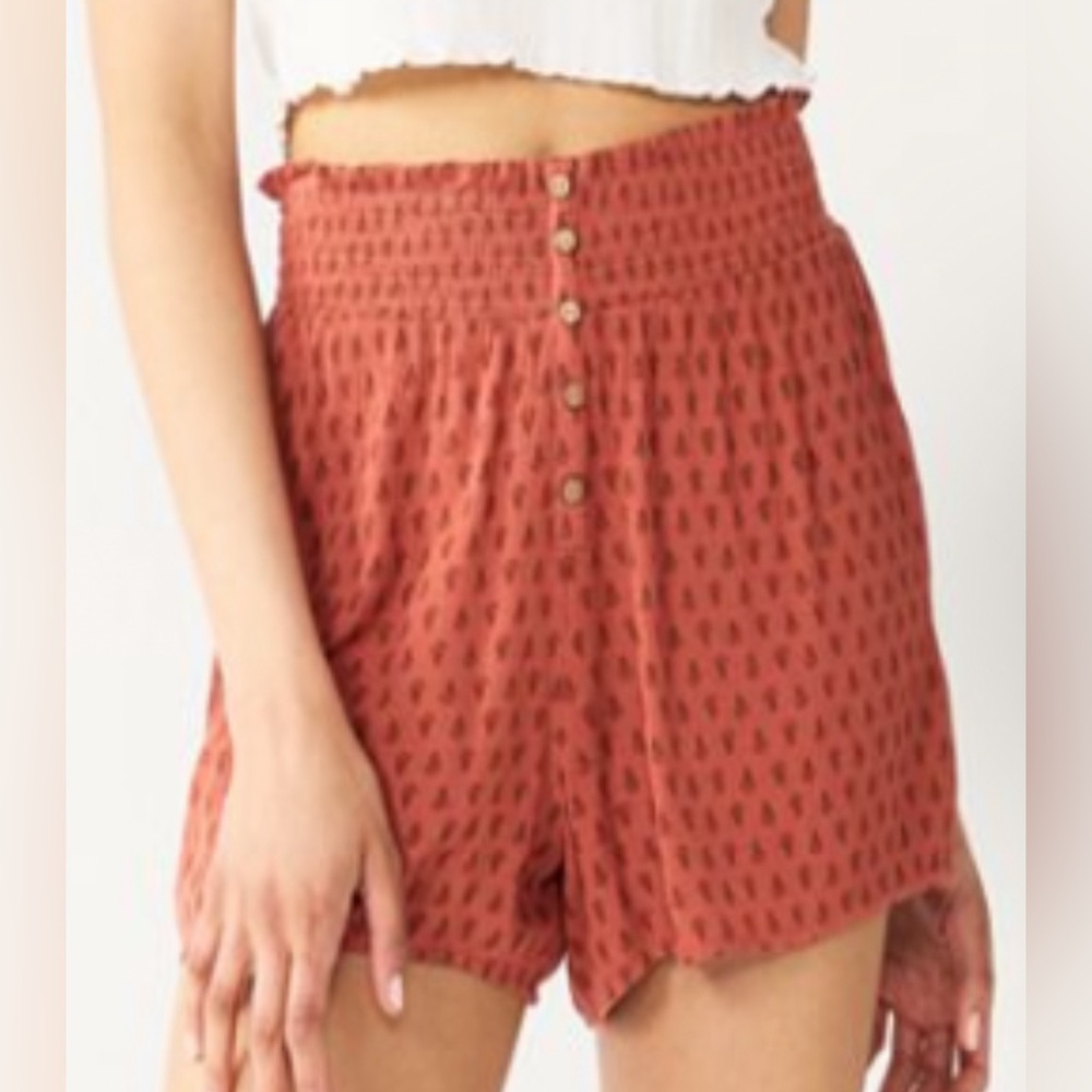 Juniors' SO® Print Button-Front Gauze Shorts